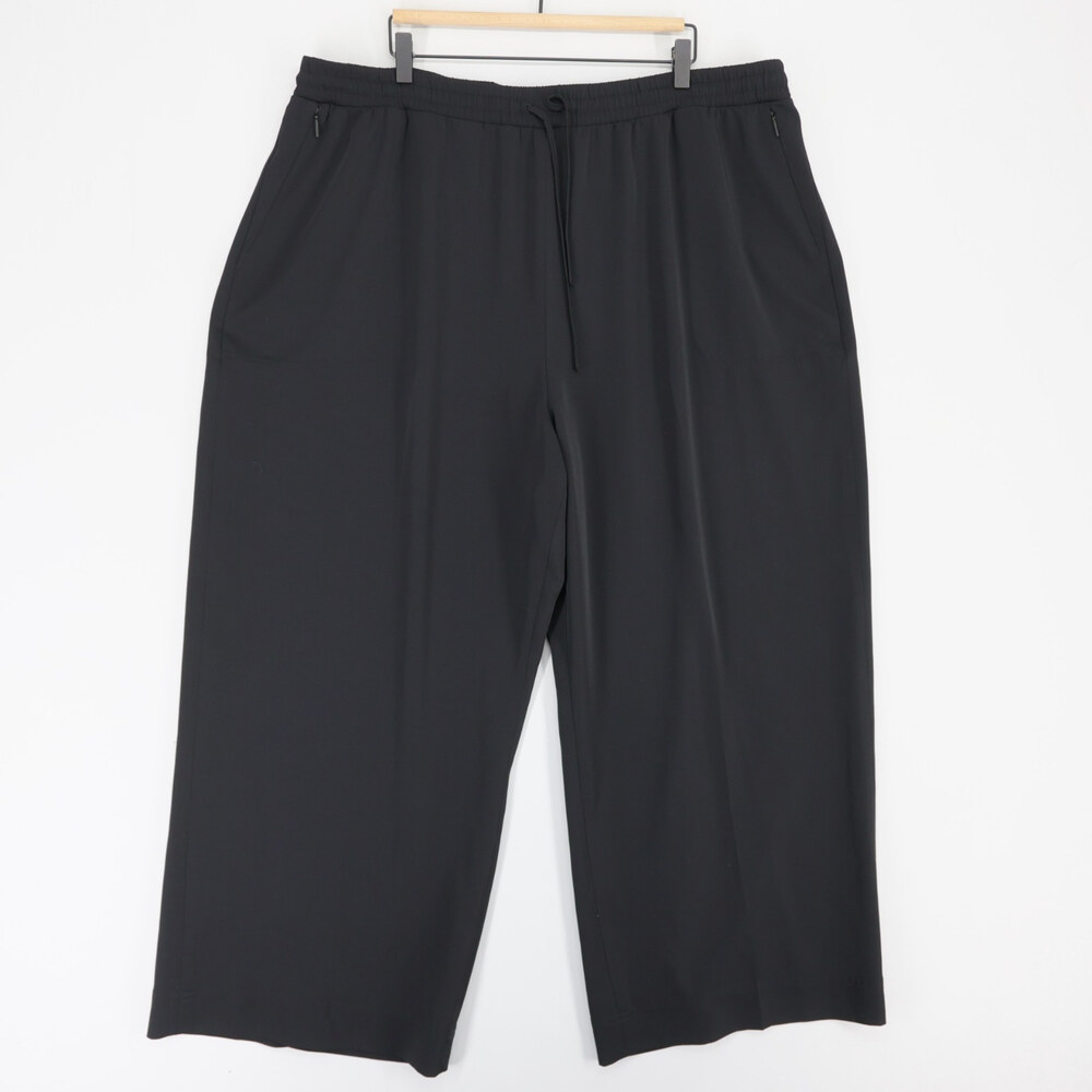 Spanx CarryOn Pants Womens 3X Petite Black Wide Leg Drawstring Travel Zip